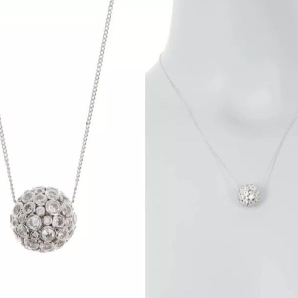 Kate Spade NWT Razzle Dazzle Ball Pendant Necklace in Silver Tone